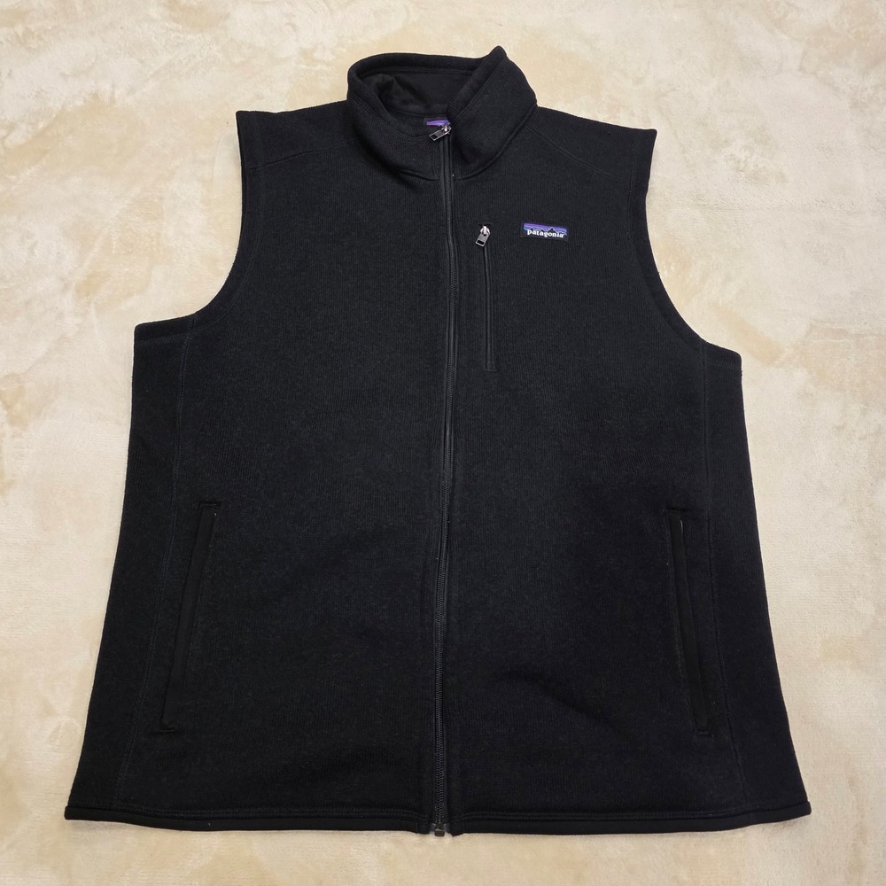 Patagonia Better Sweater Vest Men XL Black Fleece Full Zip Winter Gym STY25882